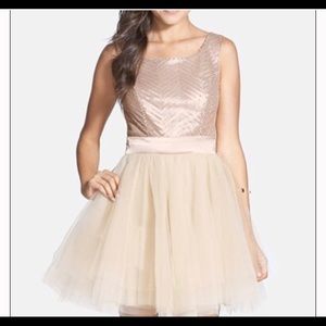 Cream sequin homecoming/occasion dress